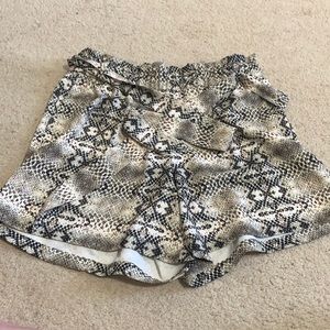 Eloquii Pper bag waist snake print shorts